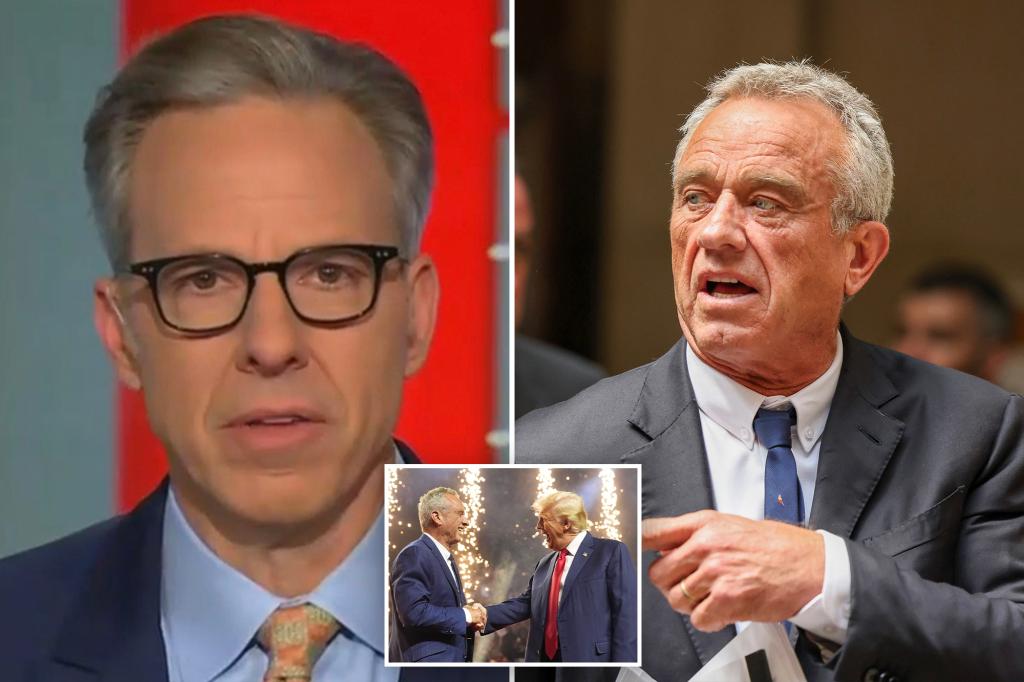 'I hope you like measles': Jake Tapper warns viewers after Trump picks RFK Jr. as health secretary